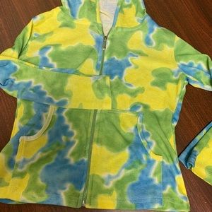 EUC light-weight girls hoodie tie-dye zipftont, M